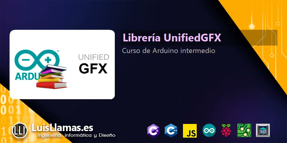 arduino_juegos's tweet card. UnifiedGFX es una librería para Arduino y ESP32 que permite desarrollar tus proyectos con gráficos de forma independiente al hardware