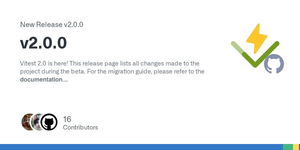vitest_dev's tweet card. Vitest 2.0 is here! This release page lists all changes made to the project during the beta. For the migration guide, please refer to the documentation. 🚨 Breaking Changes Simplify mock function g...
