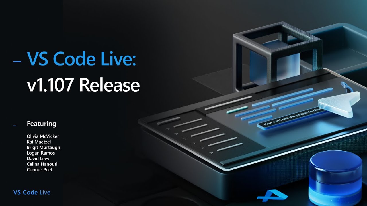 code's tweet card. VS Code Live - v1.107 Release