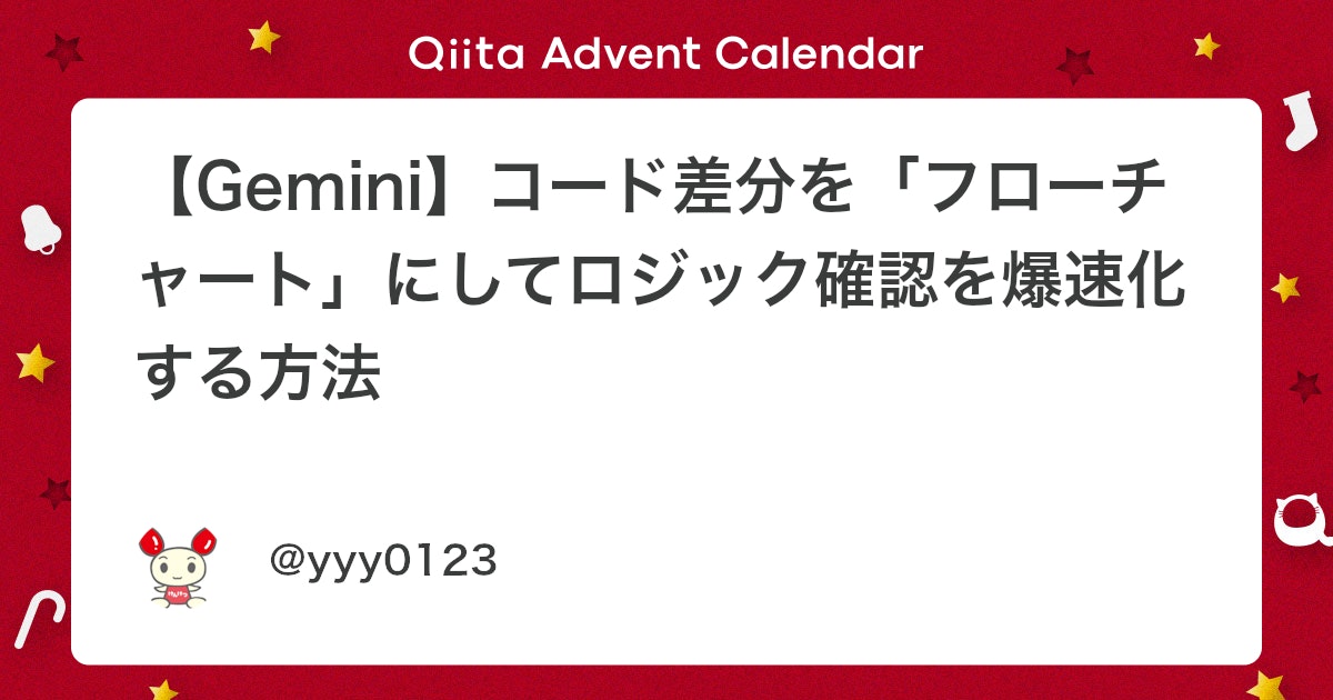 qiita_milestone's tweet card. どうもこんにちは。普段はQAエンジニアとして自社サービスのSaaSの品質管理をしています。 突然ですが、みなさんは開発物のロジック確認、どのようにされていますか？ 特に複雑な条件分岐やループ処理が入ったソースコードの差分をレビューする際、「頭の中だけでロジックを追うのが辛い...