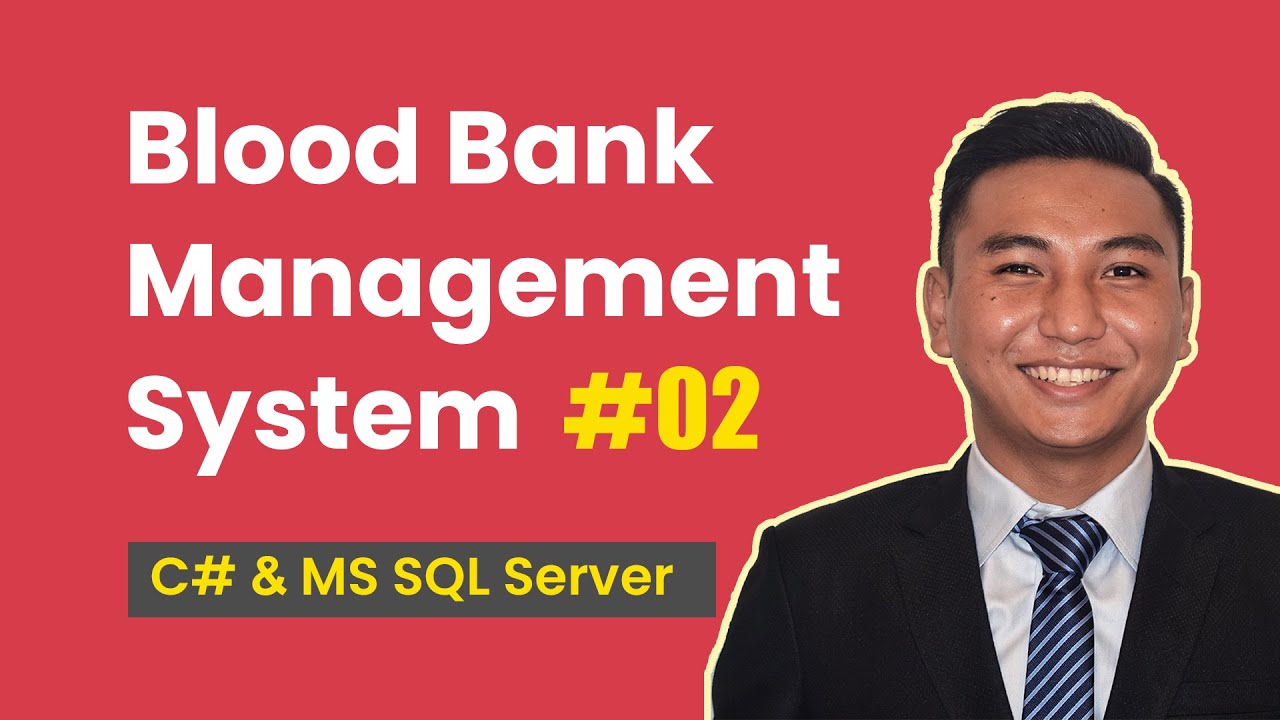 thevijaythapa's tweet card. 2. Create Blood Bank Management System in C# (Creating Database in MS...
