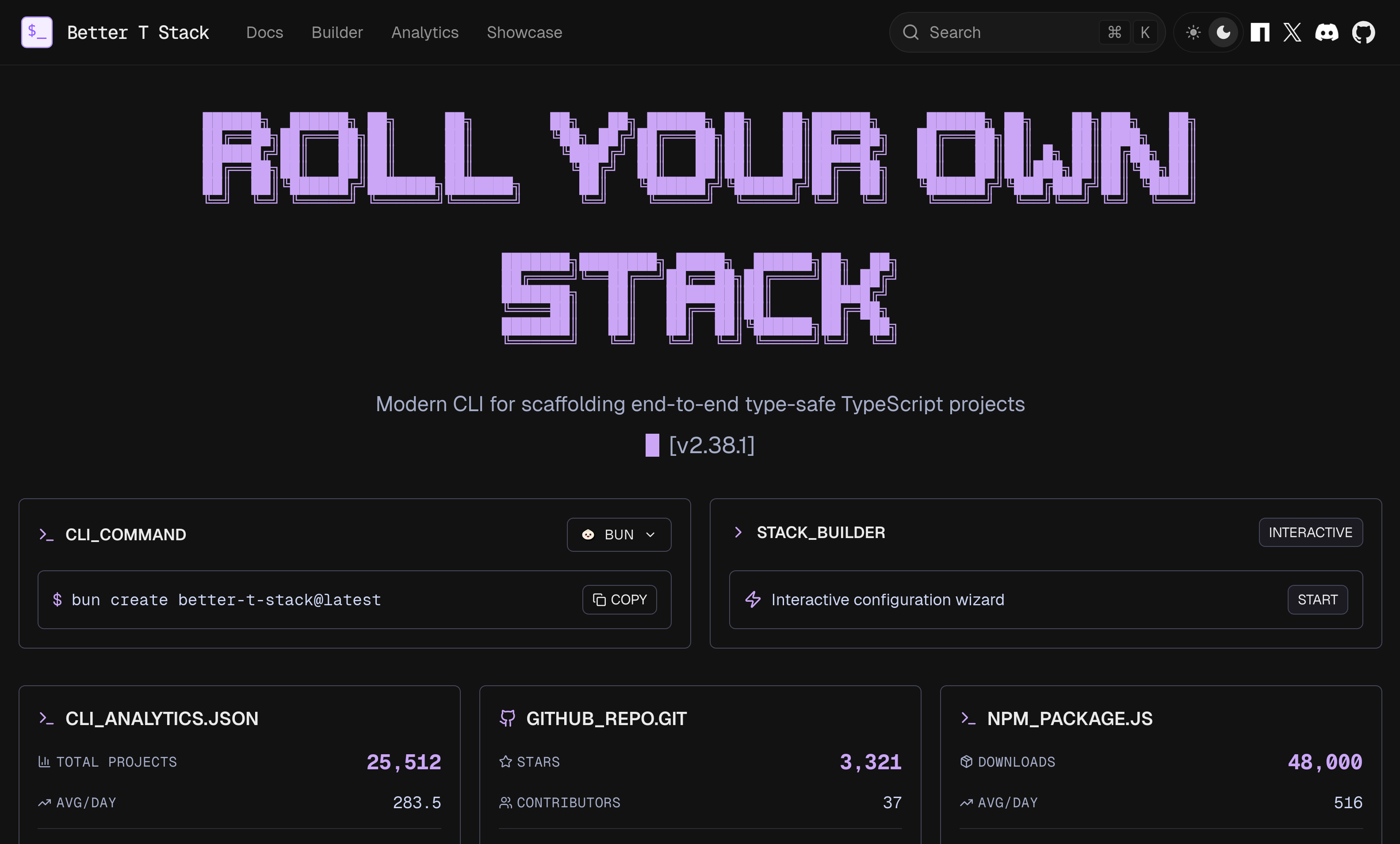 _tech_robot_'s tweet card. A modern CLI tool for scaffolding end-to-end type-safe TypeScript projects with best practices and customizable configurations