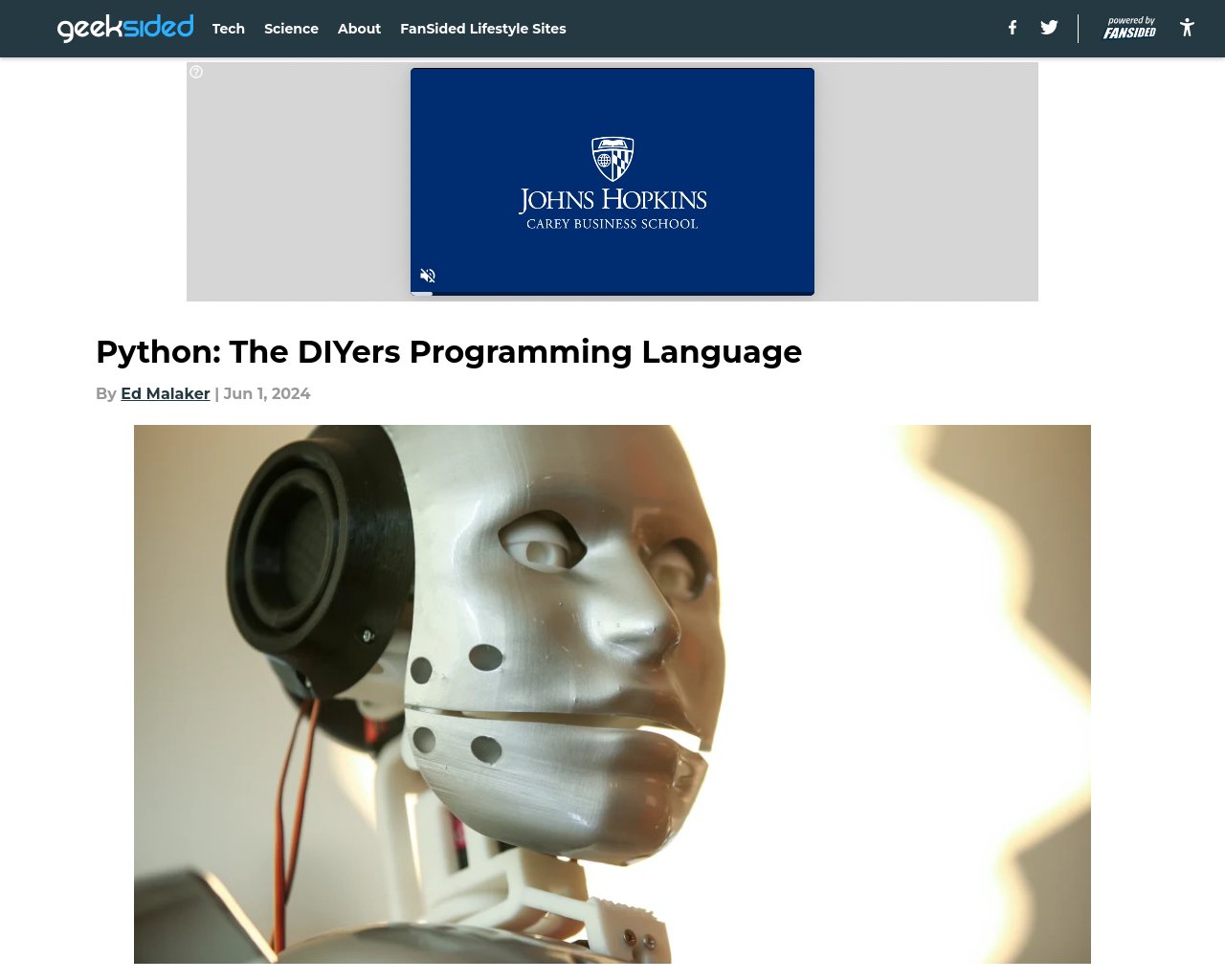 managetech_inc's tweet card. PythonはDIYプロジェクトに最適な言語であり、学習しやすく使用しやすい Pythonは読みやすい構文を持