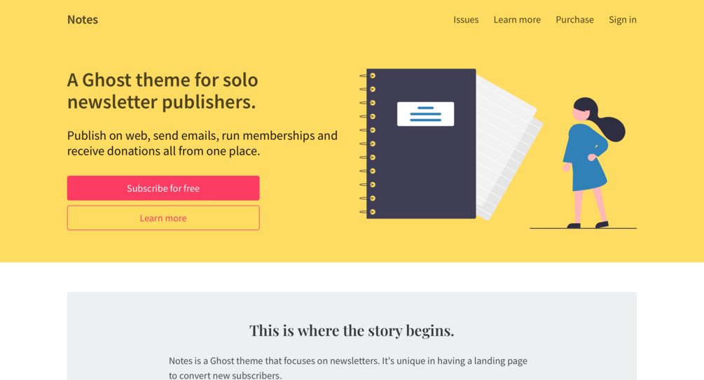 martin_verbic's tweet card. Notes is a Ghost theme developed for solo writers, who focus on sending newsletters to their subscribers.Features:Landing page to showcase what you're all about and convert new subscribersRoutes.ya...