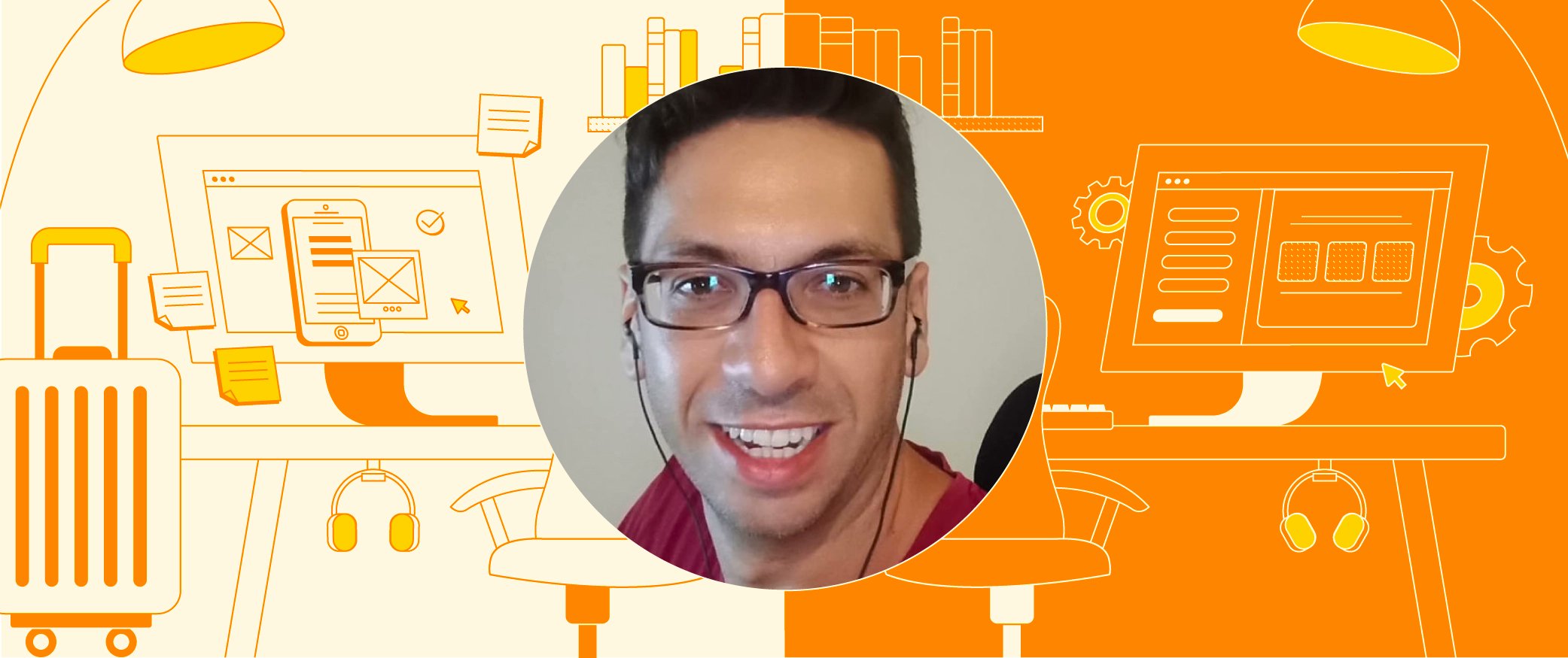 Codecademy's tweet card. Today’s story is from Fabrizio Bertoglio, a 36-year-old React Native Engineer at Expensify, living in Bali, Indonesia.