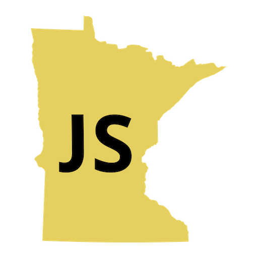 JavaScriptMN's tweet card. A monthly meetup for anyone interested in JavaScript and related technologies in the Twin Cities.