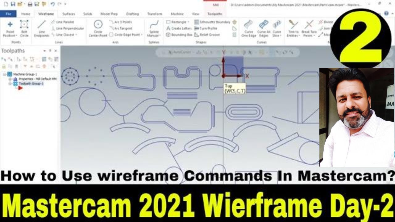 CncProgramming's tweet card. Mastercam 2021 tutorials |Mastercam 2021 Wireframe Entities |...