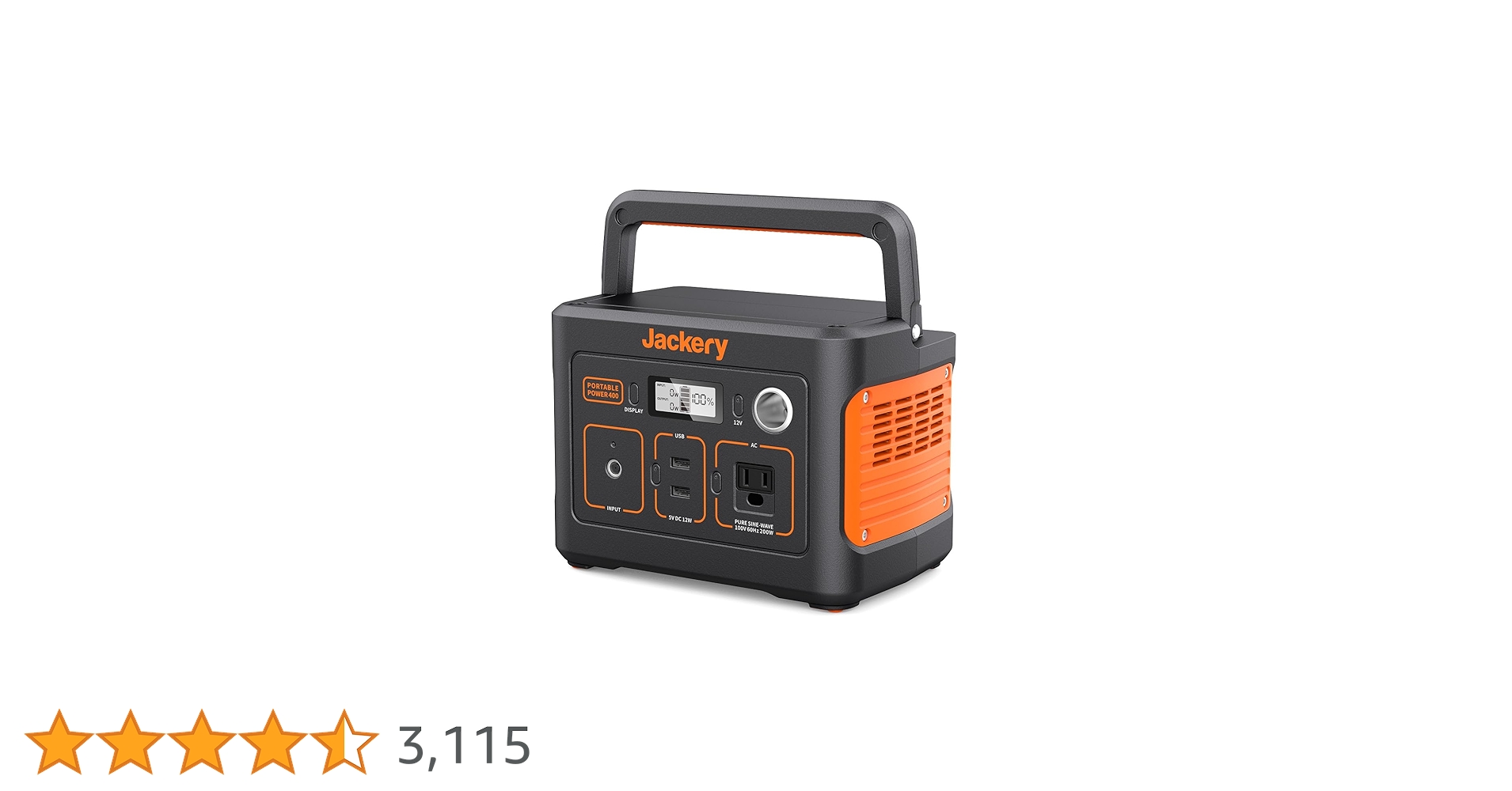 bawhouse's tweet card. 400Whの大容量、キャンプ、車中泊、アウトドアで家庭用電源が使えて便利です｡キャンプから防災まで幅広く活躍停電や災害時、交流電源が使用できない時での備えにも最適です｡Jackery ポータブル電源 400は、最大電力200Wの機器が給電でき、多数の設備や端末に対応できます｡液晶ライト(5W)が約69.6時間、ノートパソコン(50W)が約6-7回、小型ドロンが約6-7回、携帯電話(12W)が...