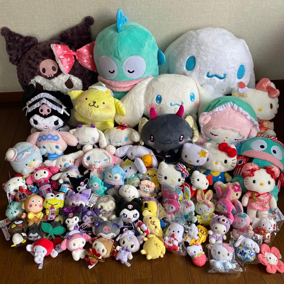 サンリオぬいぐるみまとめ売り わあ、66個もサンリオぬいぐるみまとめ売りなんて羨ましい！マイメロ