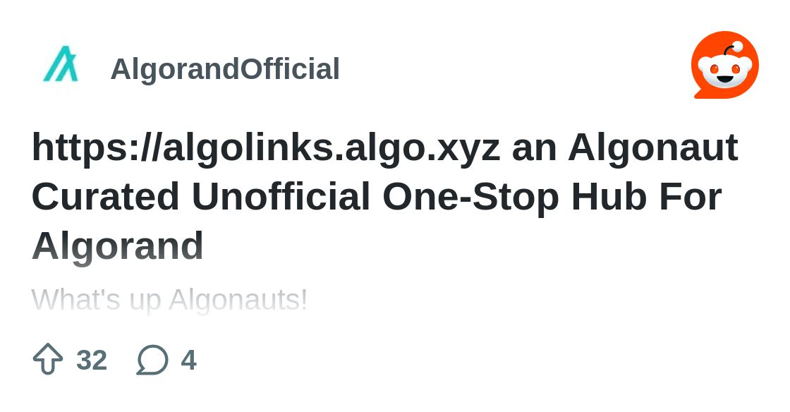 algolinksalgo's tweet card. Explore this post and more from the AlgorandOfficial community