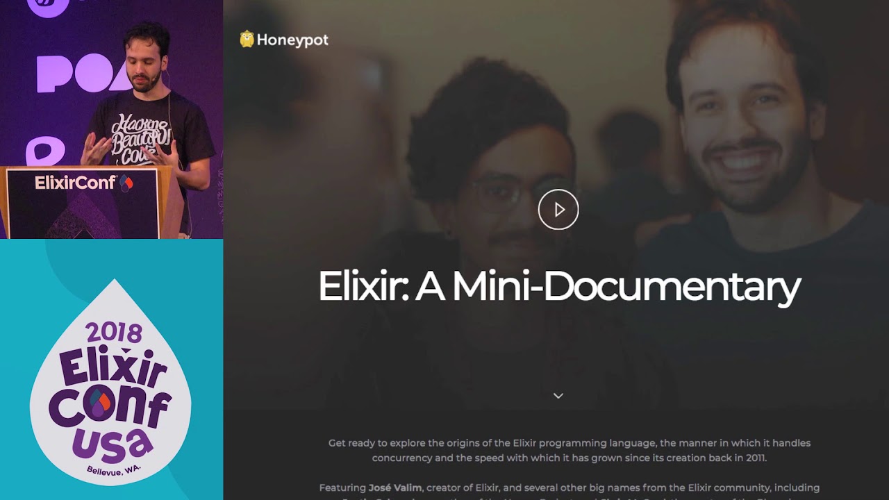 elixirlang's tweet card. ElixirConf 2018 - Welcome Keynote - Jose Valim