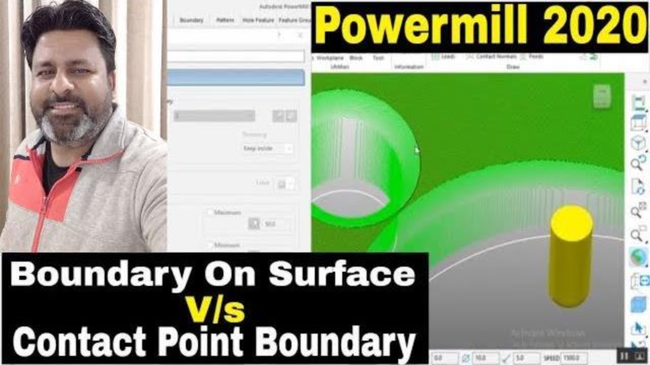 CncProgramming's tweet card. सतह पर सीमा बनाम संपर्क बिंदु सीमा #Powermill |#delcam सीएनसी...