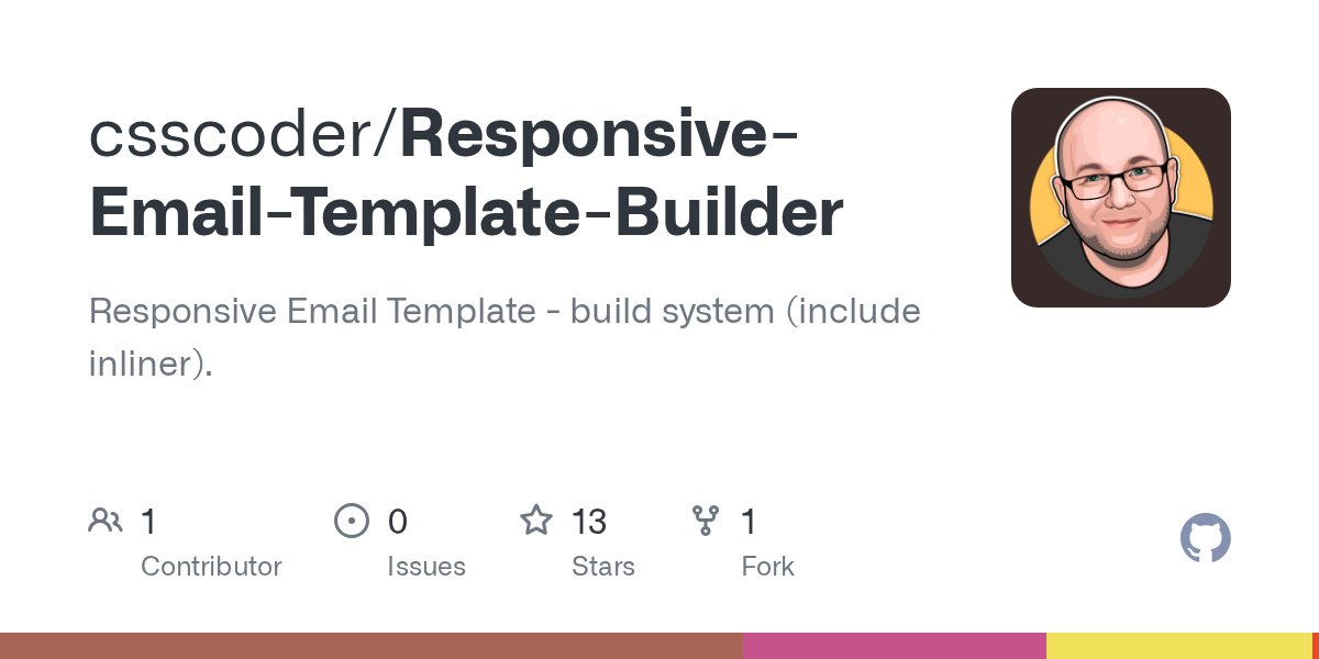 csscoder's tweet card. Responsive Email Template - build system (include inliner). - csscoder/Responsive-Email-Template-Builder