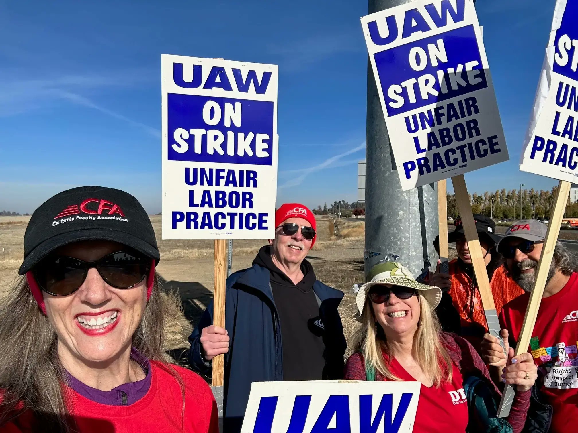 CFA_United's tweet card. The largest higher education workers labor strike enters a third week and inches toward final exams. CFA member leaders have joined to support University