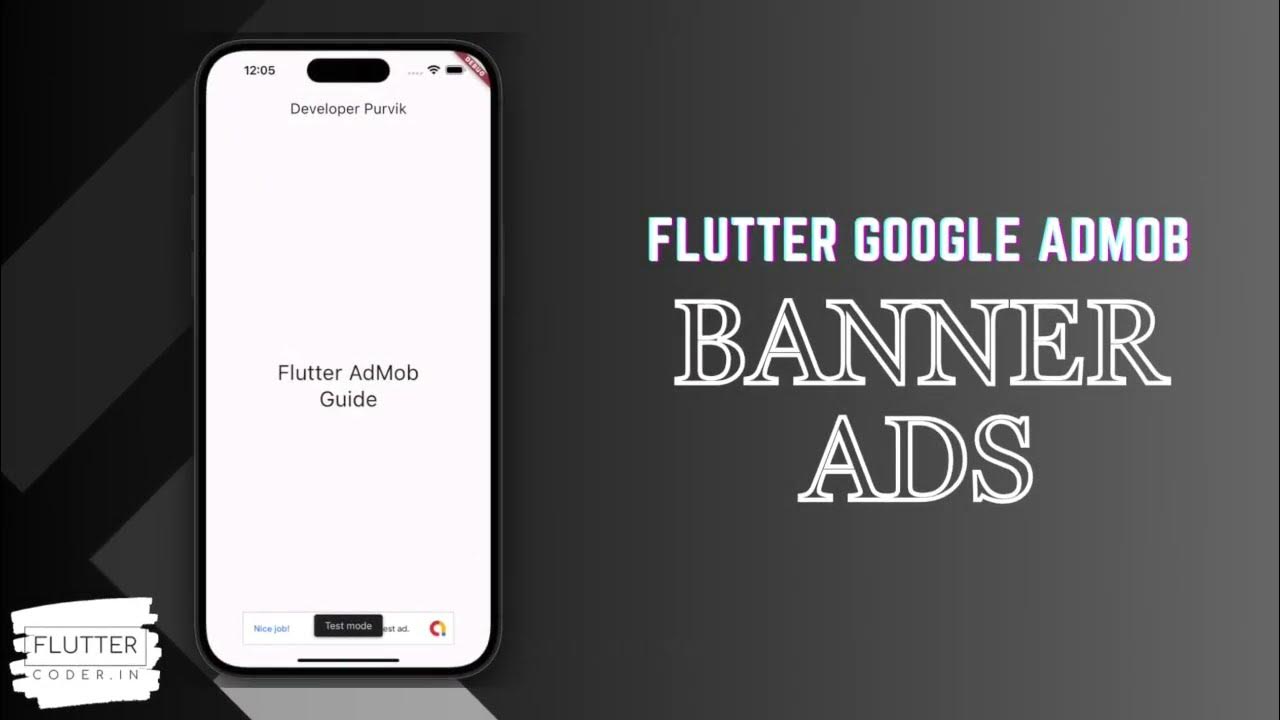 FlutterCoderIn's tweet card. FlutterCoder.in - Learn how to display Google AdMob BannerAds in...