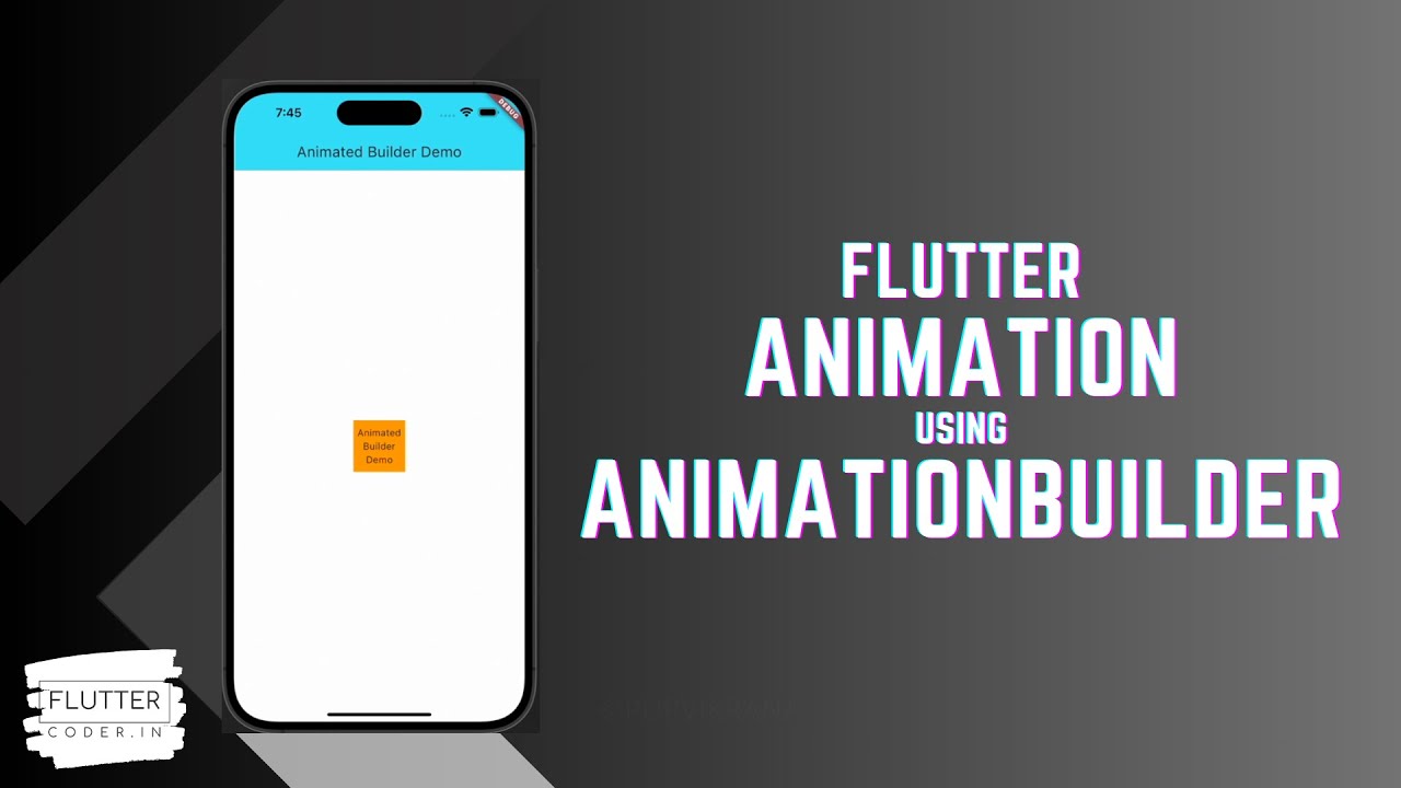 FlutterCoderIn's tweet card. FlutterCoder.in - Learn how to display Animation using AnimatedBuil...