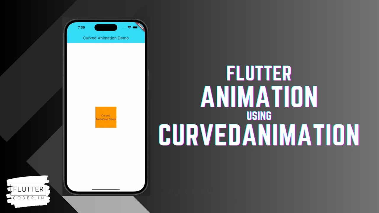 FlutterCoderIn's tweet card. FlutterCoder.in - Learn how to display Animation using CurvedAnimat...