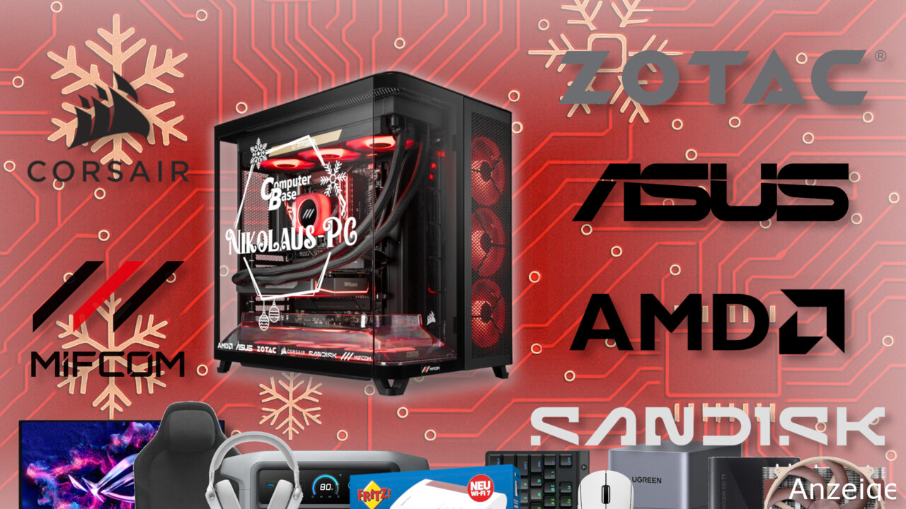 ComputerBase's tweet card. Das Crazy! 2025 hat der Nikolaus einen High-End-PC (mit RAM!) und neun weitere Preise für rätselwillige ComputerBase-Leser im Sack.