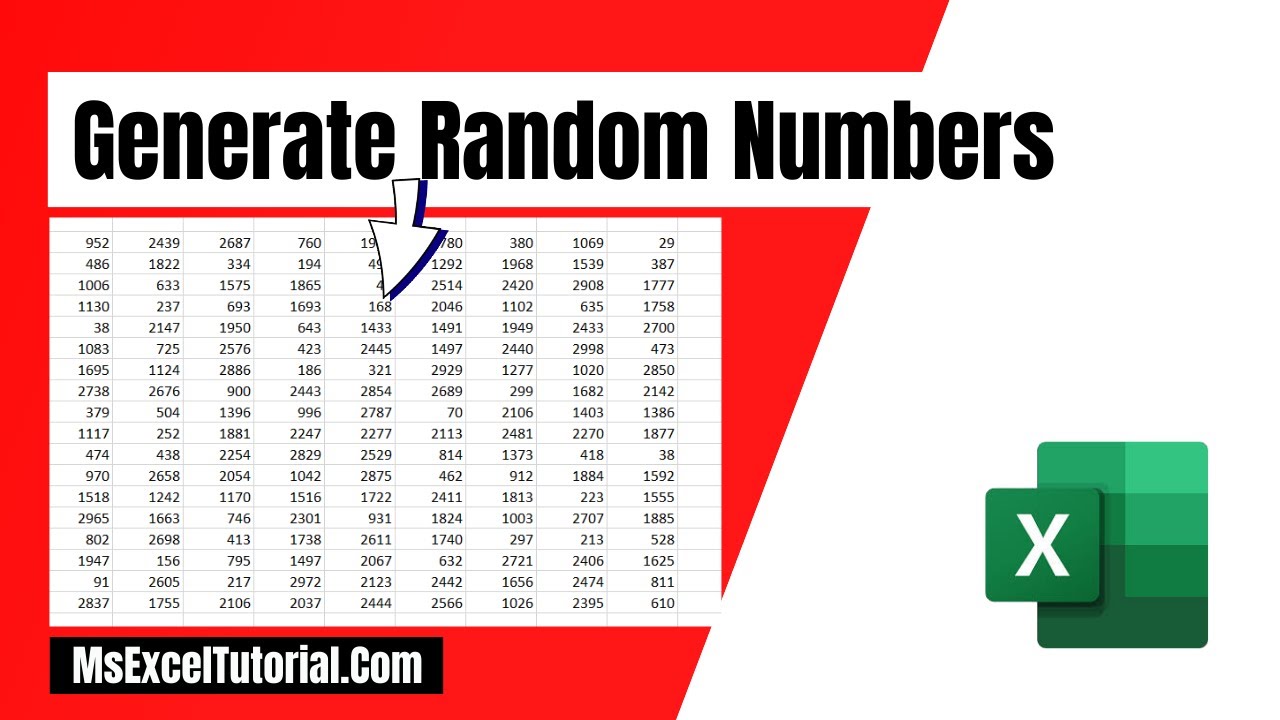 Excel10tutorial's tweet card. How to Generate Random Numbers in Excel