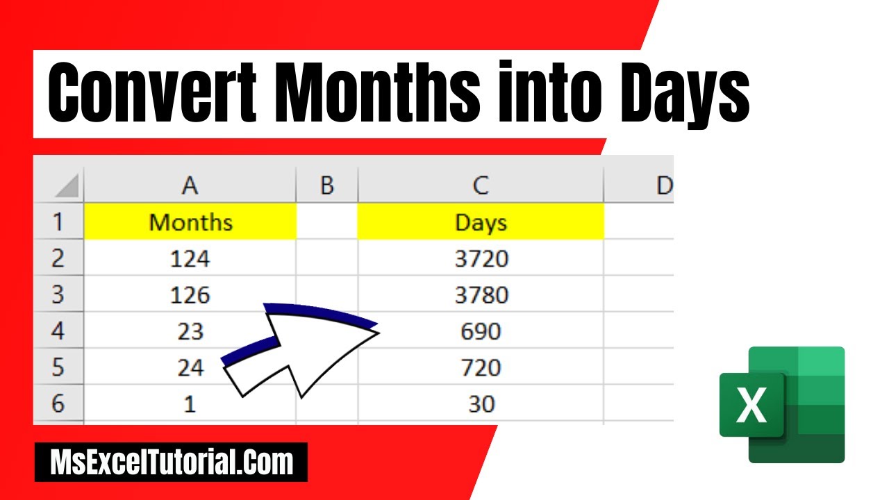 Excel10tutorial's tweet card. How to Convert Months into Days Excel