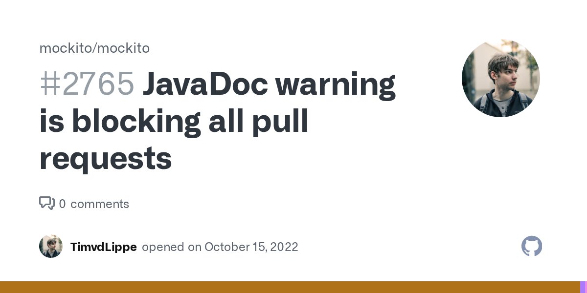 TimvdLippe's tweet card. Starting with #2758, our JavaDoc build has been erroring because of a change on Oracle's side. There's more information in #2759, but the gist of it is that Oracle removed the element-list ...