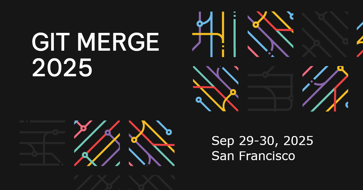 GitHubCommunity's tweet card. Git Merge is a conference dedicated to the version control tool that started it all—and the people who use it every day.