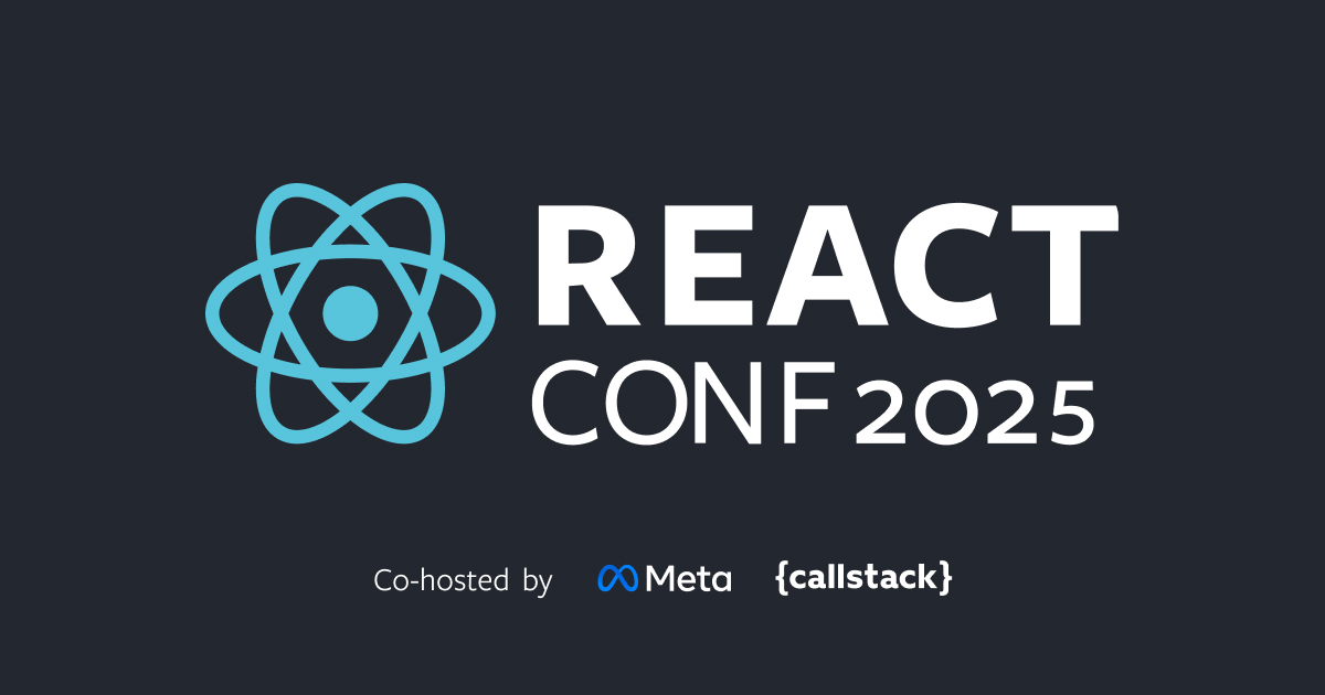 reactjs's tweet card. React Conf 2025 | October 7-8 | Henderson, Nevada & online | Join us!