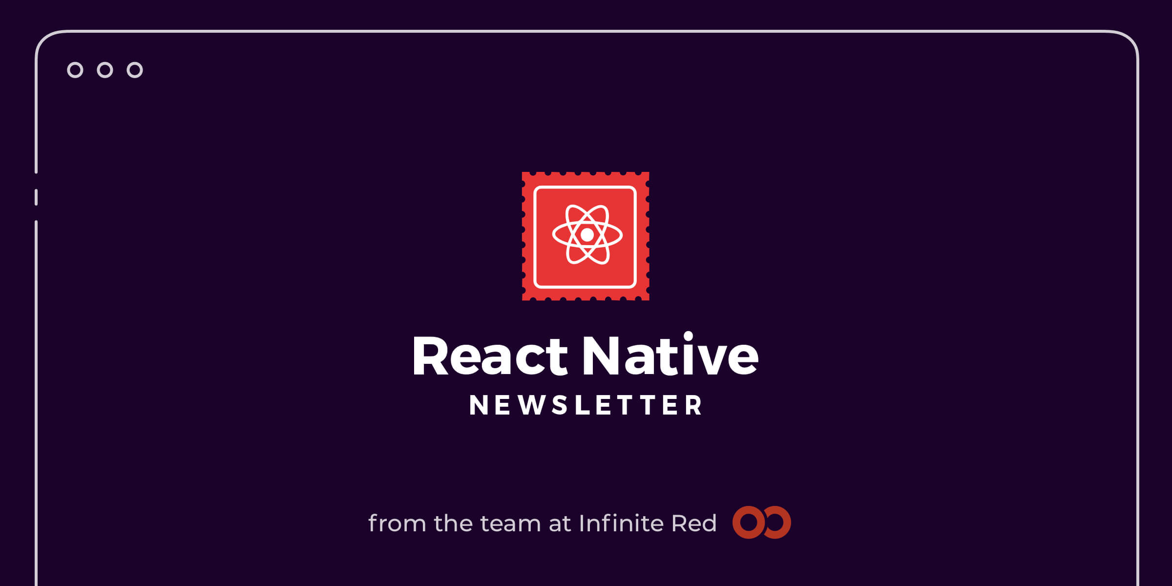 RNNewsletter's tweet card. A free bi-weekly summary of React Native news, articles, libraries, apps, and more!
