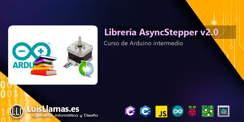 arduino_inicios's tweet card. Nueva versión de la librería de Arduino AsyncStepper v2.0 que permite mover un motor paso a paso de forma no bloqueante