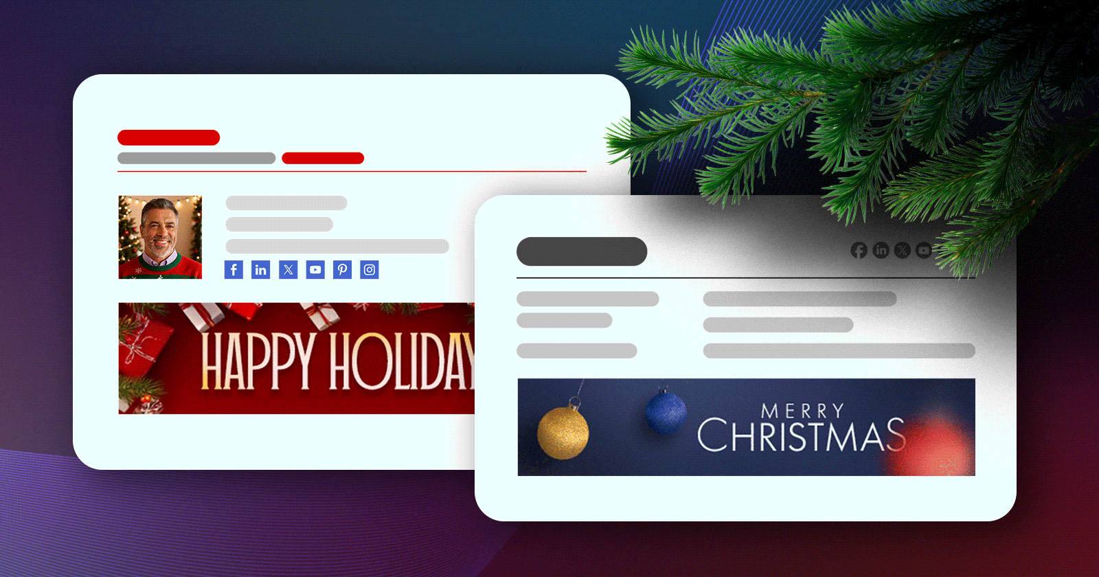 CodeTwoSoftware's tweet card. Check out our selection of free festive banners, pick your favorite one, and decorate your email signature for Christmas (or Hanukkah).