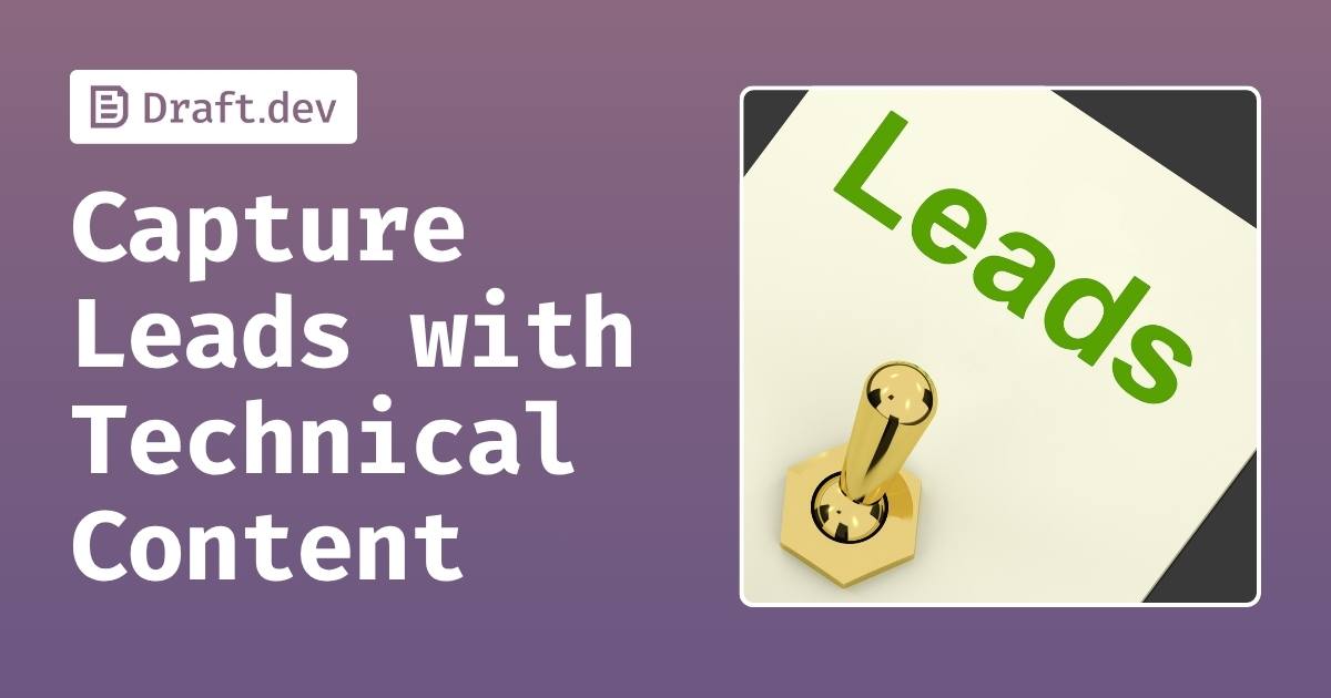 draftdev's tweet card. Discover how Draft.dev's strategic technical content helps tech companies capture qualified leads from developers and technical decision makers.