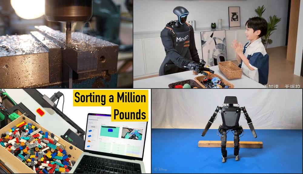 WeeklyRobotics's tweet card. Your weekly dose of robotics projects: a cool home robot demo, Depth Anything 3 is out, how to sort million pounds of LEGO, stylized bipedal falling, and more!