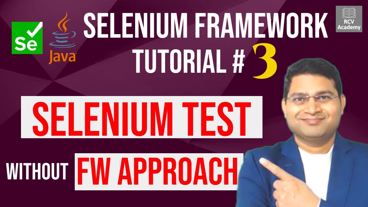 swtmentor's tweet card. Selenium Framework Tutorial#3 - Selenium Test without Framework...
