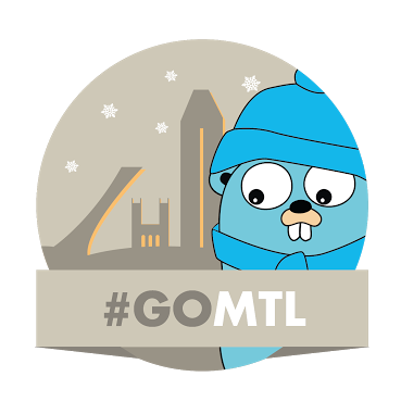 GolangMontreal's tweet card. Monthly meetups about the Golang programming language in Montreal.