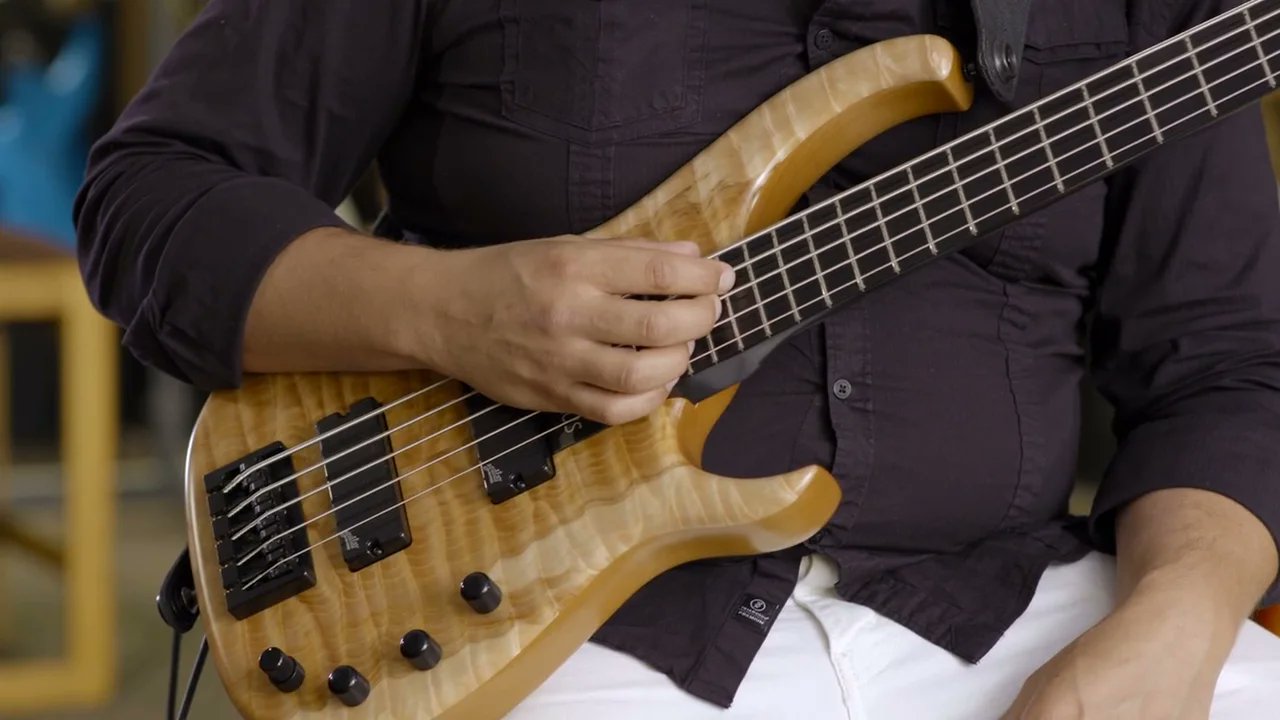 ModulusGraphite's tweet card. Modulus Q5 5A Quilt Maple Mineral Stain Top & Aguilar