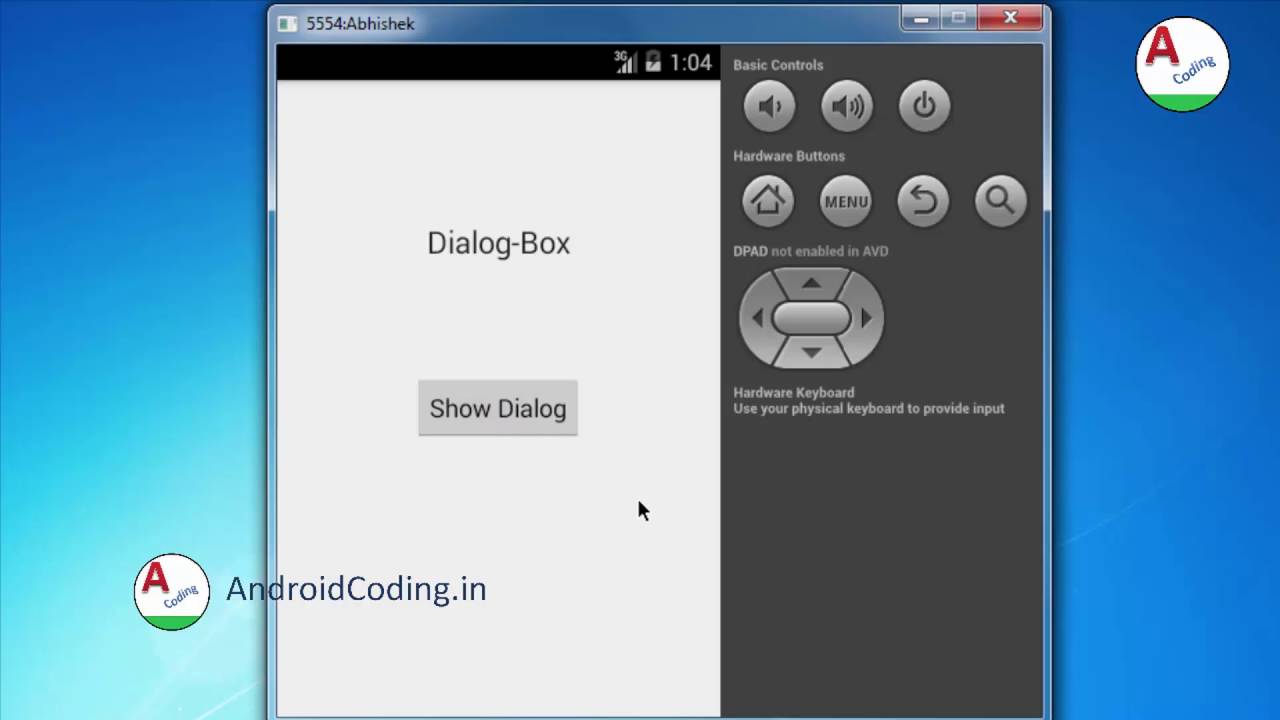 AndroidCodingin's tweet card. Android tutorial on dialog box