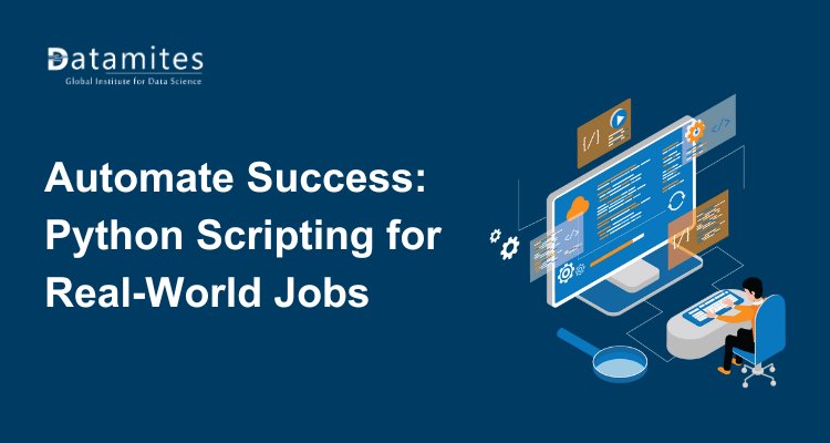 DataMites's tweet card. Explore Python jobs and boost your career with Python automation skills. Learn how Python scripting simplifies tasks, enhances productivity, and unlocks top Python job roles. Explore real-world use...