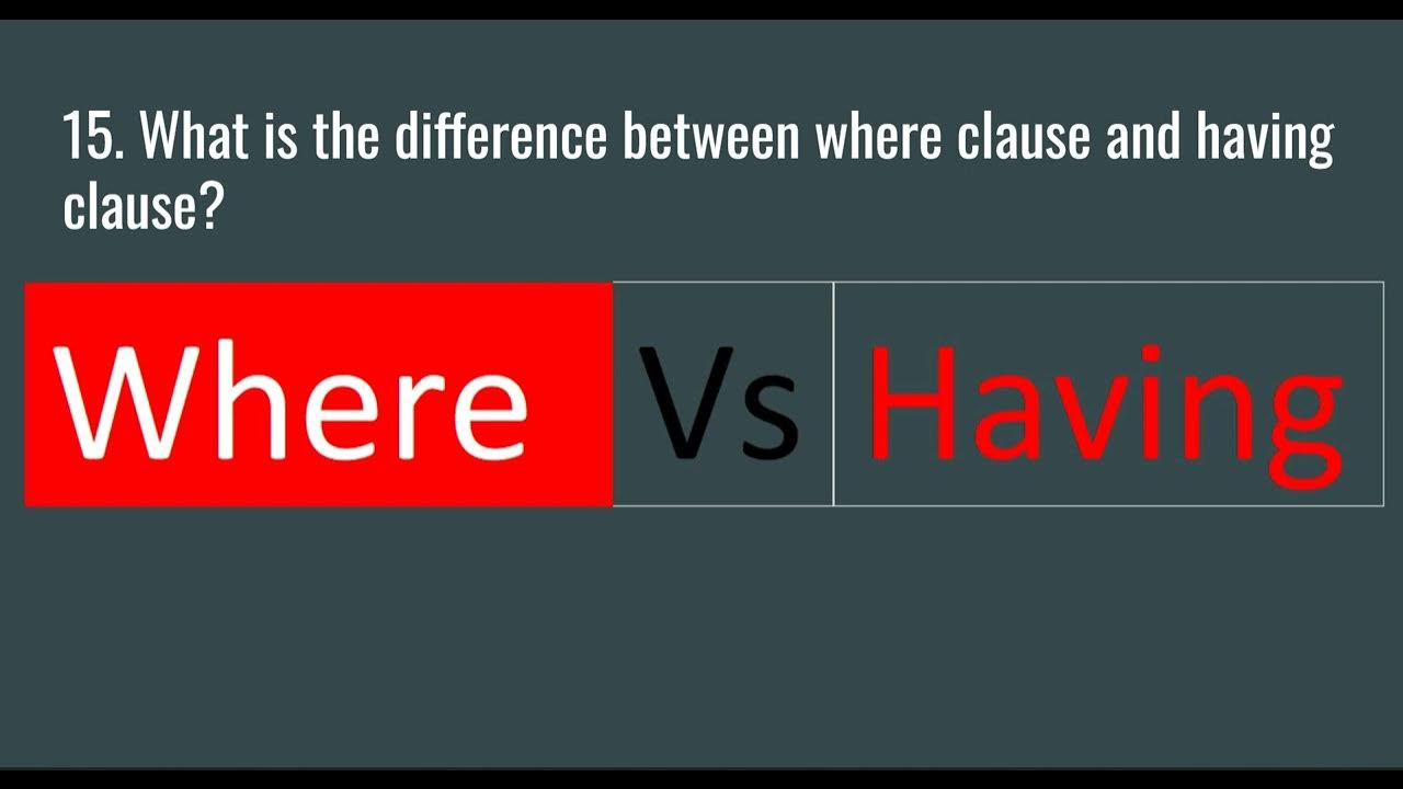 DataMillennials's tweet card. What is the difference between where clause and having clause |...