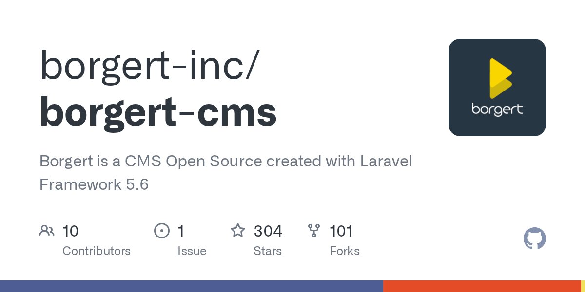 openlaravel's tweet card. Borgert is a CMS Open Source created with Laravel Framework 5.6 - borgert-inc/borgert-cms