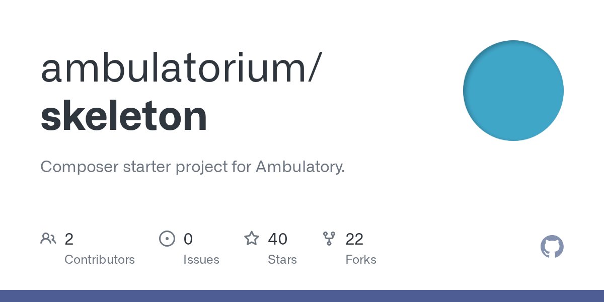 openlaravel's tweet card. Composer starter project for Ambulatory. Contribute to ambulatorium/skeleton development by creating an account on GitHub.