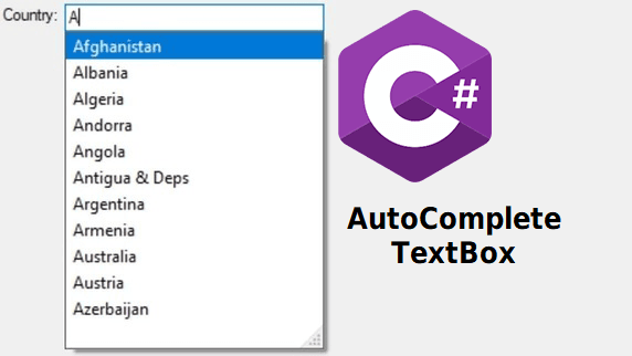 codeai3's tweet card. How to create AutoComplete TextBox using Windows Forms and C#. Full tutorial with all different autocomplete variations explained.