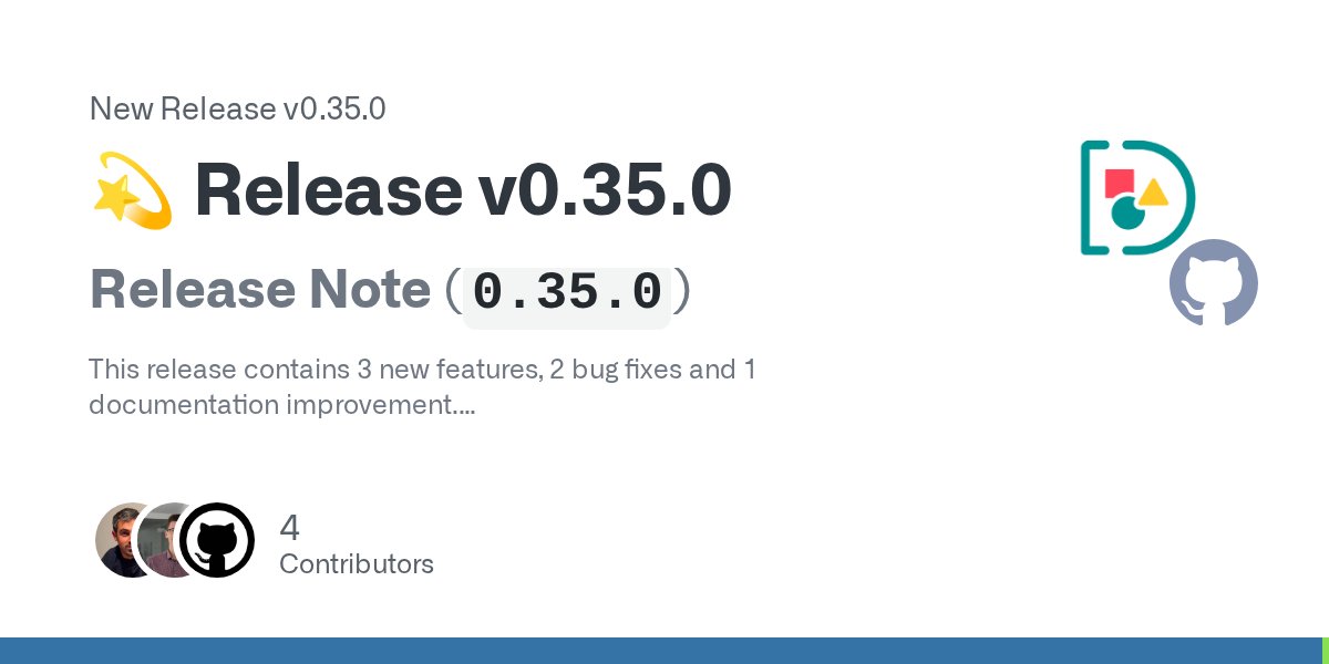 docarray's tweet card. Release Note (0.35.0) This release contains 3 new features, 2 bug fixes and 1 documentation improvement. 🆕 Features More serialization options for DocVec (#1562) DocVec now has the same serializat...