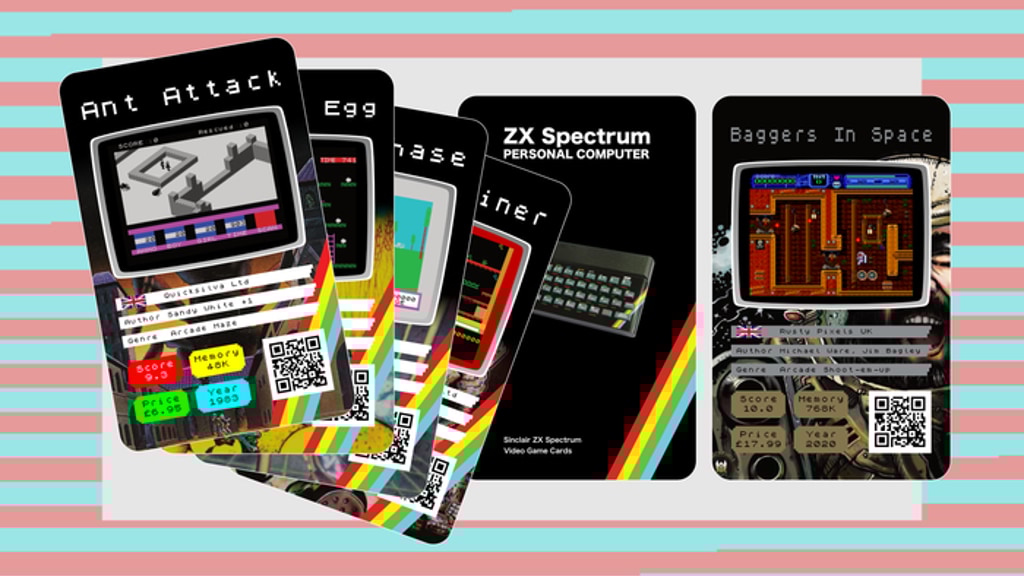 ArduinoHandbook's tweet card. Trump cards for 36 classic ZX Spectrum games plus a special edition ZX Spectrum Next game card