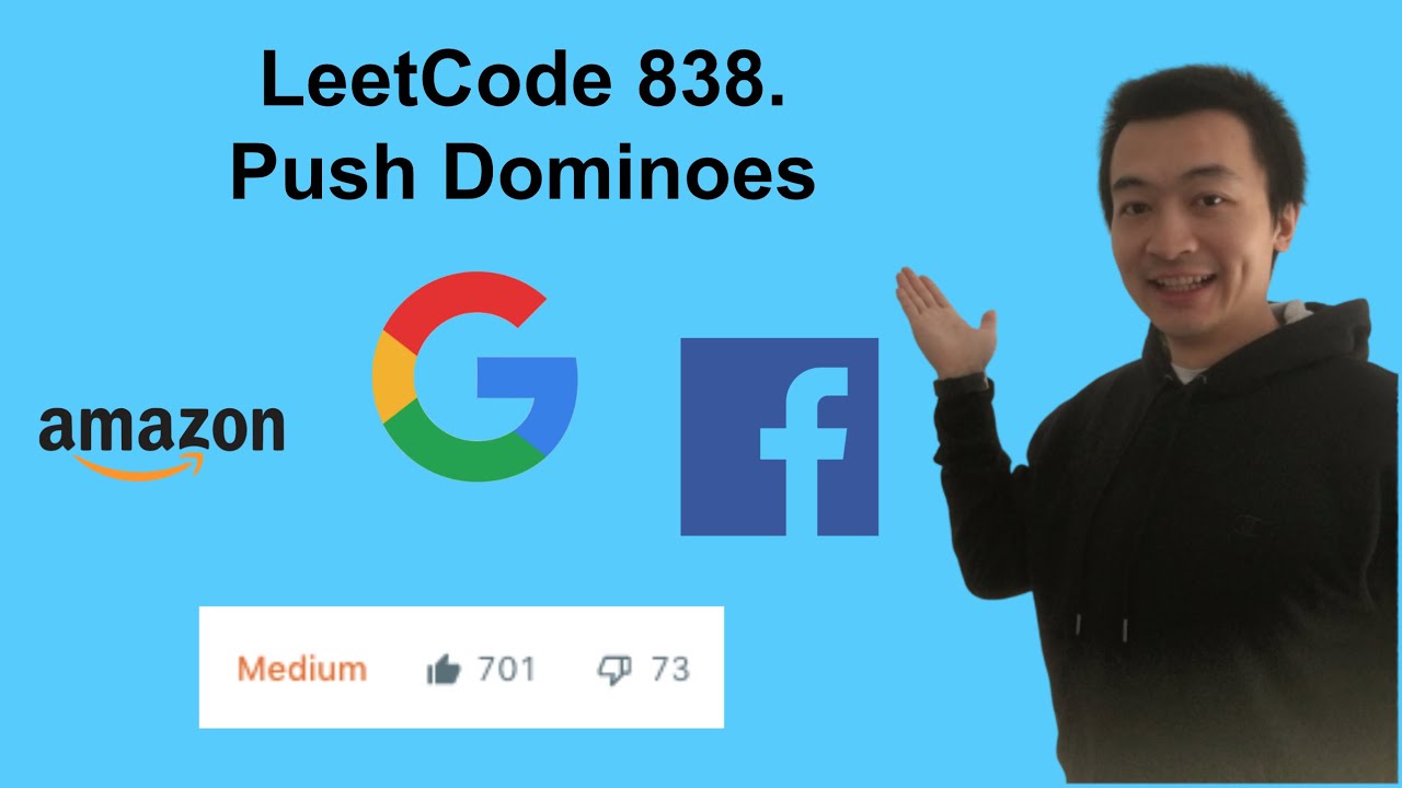 fishercoder's tweet card. LeetCode 838. Push Dominoes - Interview Prep Ep 108