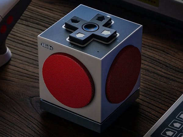 Hacksterio's tweet card. 8BitDo's $50 Retro Cube 2 is a stylish, NES-themed Bluetooth speaker with 30 hours of battery life and support for 2.4G/wired connections.