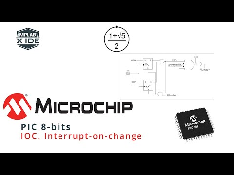 AqueronteBlog's tweet card. Microchip. PIC 8-bit. IOC Interrupción en un pin del puerto B
