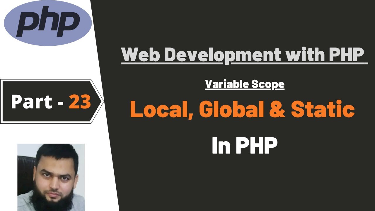 CodeWithDanish's tweet card. Variable Scope - Local, Global & Static Variables in PHP | PHP...