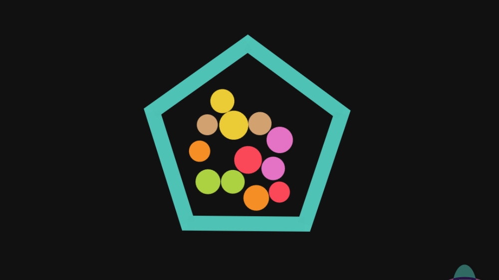 Dr_Abstract's tweet card. Here we make a physics Polygon that pens balls inside! ZIM 10 has integrated physics that makes Box2D very easy!!! Check out https://zimjs.com/physics/...