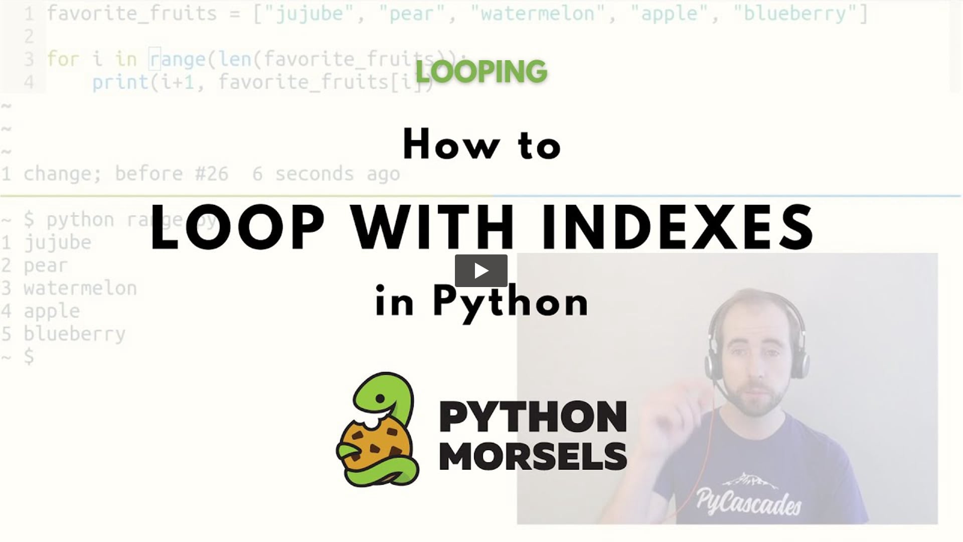 PythonMorsels's tweet card. Python's built-in enumerate function is the preferred way to loop while counting upward at the same time. You'll almost always see tuple unpacking used whenever enumerate is used.