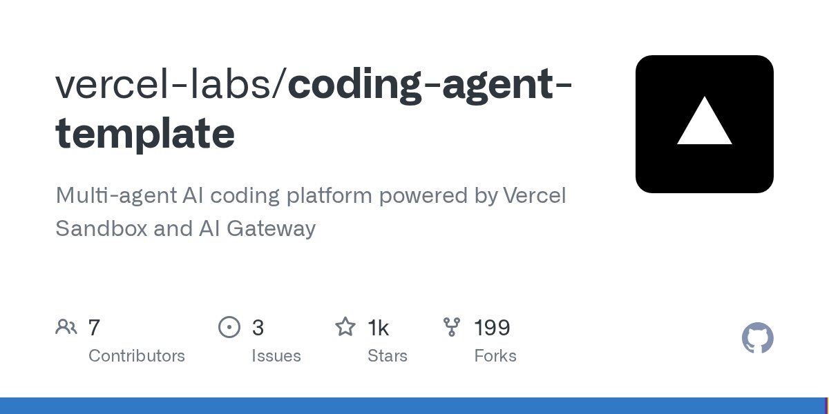 ctatedev's tweet card. Multi-agent AI coding platform powered by Vercel Sandbox and AI Gateway - vercel-labs/coding-agent-template